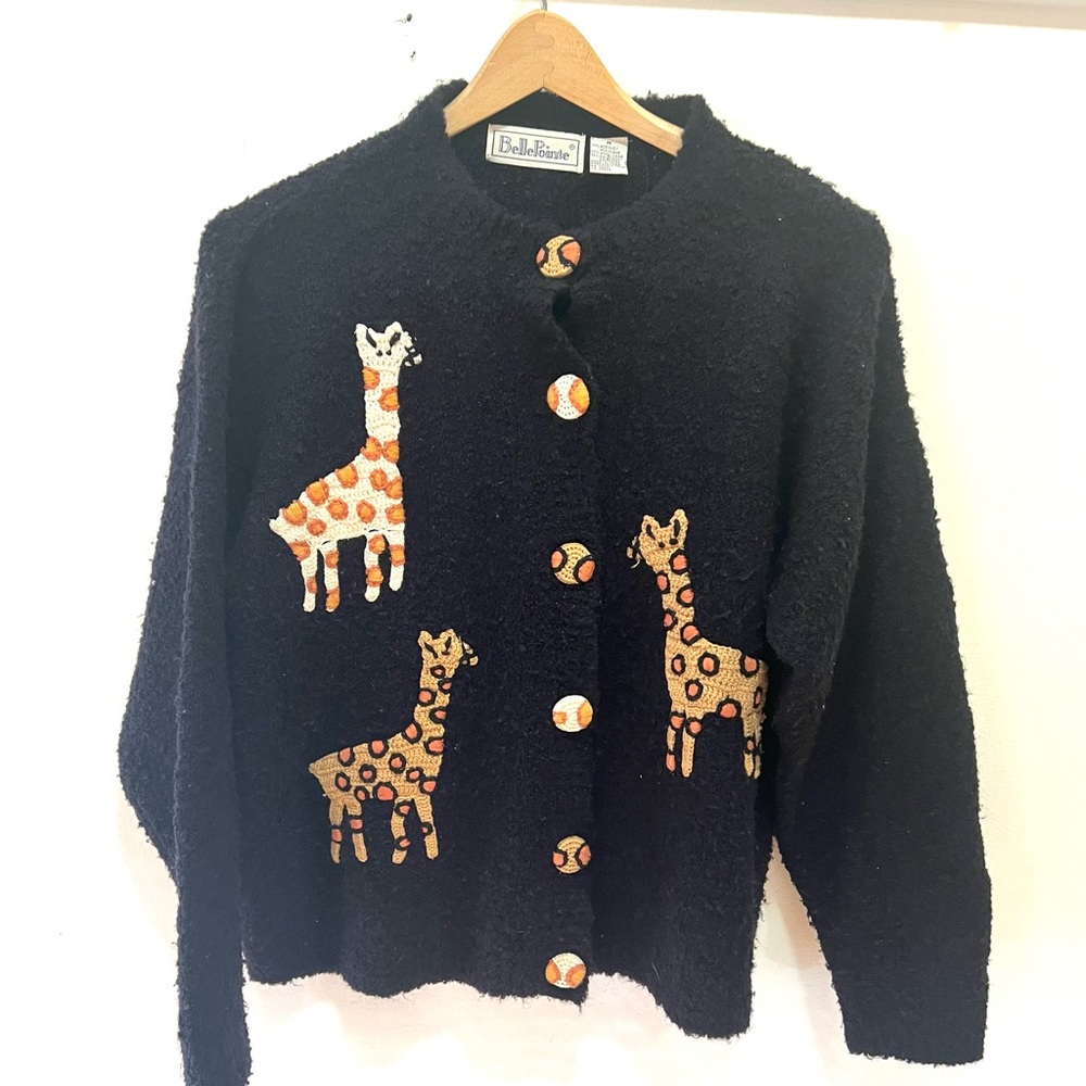 Belle pointe sweater giraffe medium